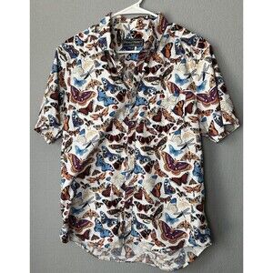 Paisley & Gray Slim Fit Men’s L 17 Cotton Butterfly Colorful Dress Shirt Casual
